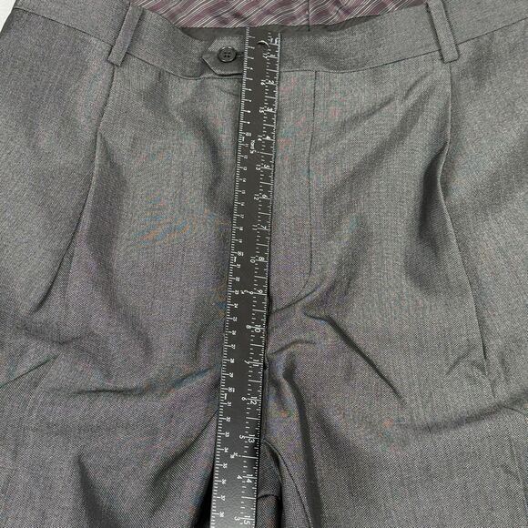 Sean John Dress Pants Mens 38x32 Metallic Gray & Black Pleated w/ Cuffs Baggy - Picture 12 of 16